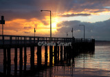 Salamander Bay with fishermen at sunrise