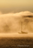 Ketch in mist on Bay of Islands