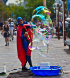 Busker with bubble