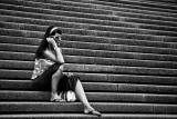 Female on Sydney Opera House steps