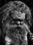 Australian aborigine with beard and facepaint