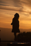 Little girl silhouette at sunset, Blue Mountains