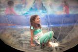 Little girl in a bubble