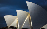 Sydney Opera House with stormy backdrop
