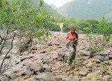 Lelia walks beyond rapids (in  Brazil!)