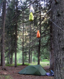 2009  CDT Hanging the food supplies away from bears (we hope!) Montana