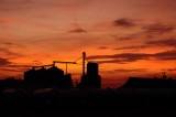 Elevator with Sunset Colors
