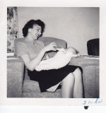 Aunt Joyce with yours truly, two weeks old