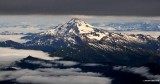 Glacier and shrouded peaks