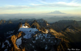 Overcoat Peak, Chimney Rock and Mt Rainier and Adams