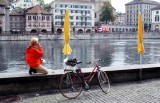 short break along Limmat River Zurich