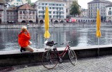 short break along Limmat River Zurich