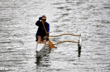 morning rowing in Ala Wai River, Honolulu, Oahu, Hawaii