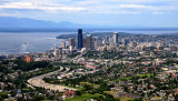 Interstate 90, North Beacon Hill, Seattle Central Business, Elliott Bay, Olypmic Mountain