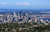 Queen Anne, Seattle Skyline, Space Needle, Boeing Field, Mount Rainier, Washington