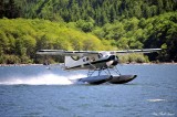 Eric and Susie, landing Beaver Floatplane, Phillips Lake, BC, Canada  