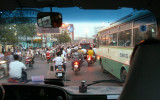 Rush hour at Nguyen Thai Hoc Bridge