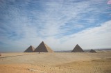 The three Great Pyramids, the most famous and prominent monuments at Giza