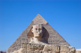 The Great Sphinx with Pyramid of Khafre at background