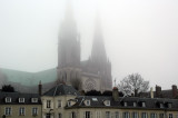 Chartres Cathedral through the fog