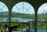 Through the windows of the atrium at the Gamboa Rainforest Resort