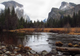 El Capitan on left, BridalVeil Fall at right, Day 2<br>Gates of the Valley or Valley View