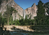 Hanging View of BridalVeil Fall and Merced River bank in front. 5:45 PM  May 24. #2552