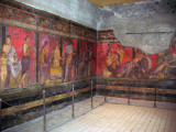Vibrant fresco in the Villa dei Misteri