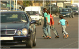 Children crossing the highway