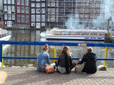 Tourists on a smoke break