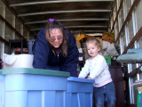  Katie helping to unpack