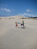 Batman and Robin on the sand dunes