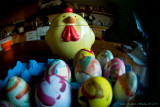 Eggs and hen with Lensbaby