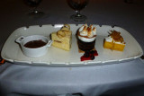 Food Crown Grill Dessert Sampler. I like the cheesecake, second from left best.