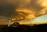 PORTLAND HEAD LIGHT LIGHTHOUSE amazing evening by donald verger this is sunset