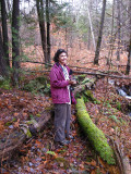 Donna at the beaver pond