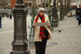 Glynda sorting out directions at the Pompidou Center