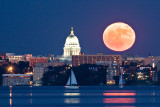 Madison Skyline and Moon