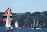 Pen Duick II sous spi arrive sur Douarnenez le jeudi 17 juillet 2008