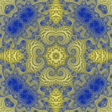 Yellow & blue spiral kaleidoscope