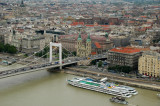 Erzsbet Bridge and Pest - View from Ciudadela