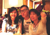Christine and Elsa from Hit FM sandwiching Mo from Mojo