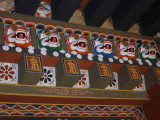 Doorway decoration in the religous courtyard, Trongsa Dzong, Bhutan