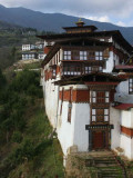 Looking up from the lower courtyard, Trongsa Dzong, Bhutan