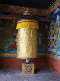 Prayer wheel at entrance to Punakha Dzong