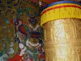 Prayer wheel at entrance to Punakha Dzong