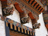 Beam end wood carvings, Punakha Dzong