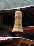 Detail of decoration on temple roof, Punakha Dzong