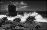 Rock Formations and Crashing Waves