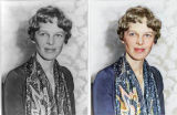 Amelia Earhart, colorized